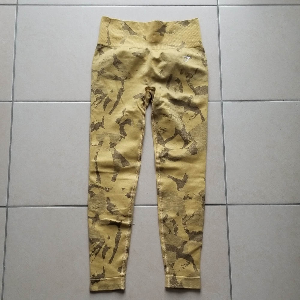 Gymshark yellow camo leggings